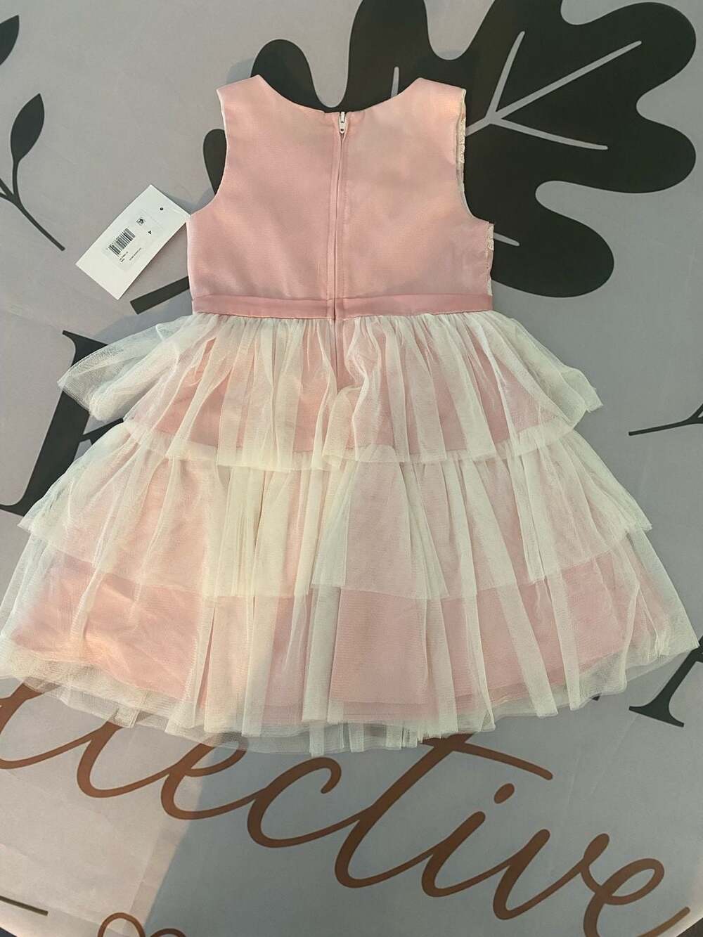 Bonnie Jean Exclusive Girls Sleeveless Floral Lace Tiered Tulle Party Dress - Picture 3 of 6
